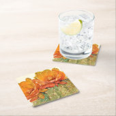 サボテンのオレンジ色の花 スクエアペーパーコースター (インサイチュ)