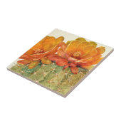 サボテンのオレンジ色の花 タイル (側面)