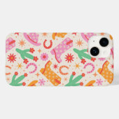 サボテンのカウガールブーツとハット柄 Case-Mate iPhoneケース (裏面 (横))