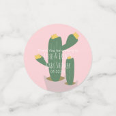 サボテンのカップケーキ赤ちゃんシャワーありがとうブルーピンク コンフェッティ (スモール正面)