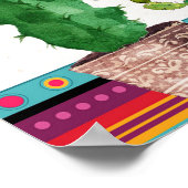 サボテンのカップルのシャワー歓迎サイン ポスター (角)