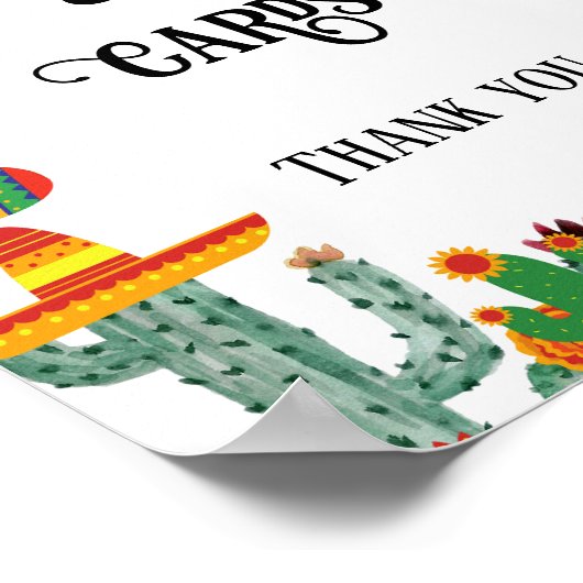 サボテンのギフトとカードブライダルシャワー表記号 ポスター (角)