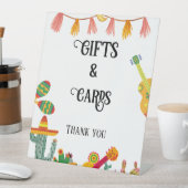 サボテンのギフトとカードブライダルシャワー表記号 台座サイン (インサイチュ)