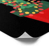 サボテンのクリスマスツリーのライト多肉愛の植物 ポスター (角)