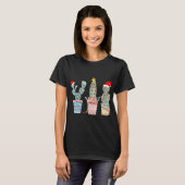 サボテンのクリスマスツリーライトサボテン愛好家の手dr tシャツ (正面フル)