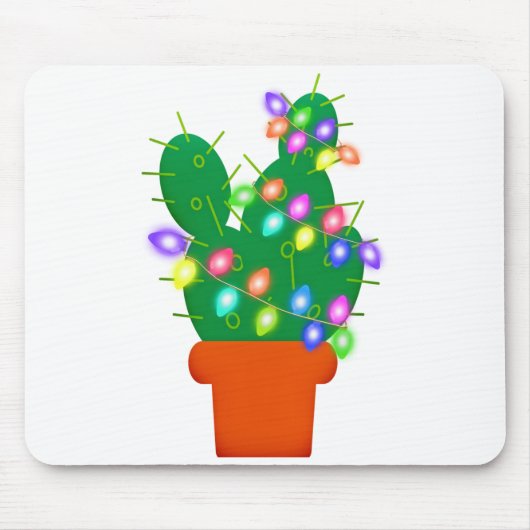 サボテンのクリスマスツリー マウスパッド (正面)