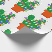 サボテンのクリスマスツリー ラッピングペーパー (角)