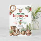 サボテンのクリスマスプレッドウェスタンのクリスマスパーティー 招待状 (スタンド正面)