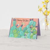 サボテンのグリーティングカード カード (黄色い花)