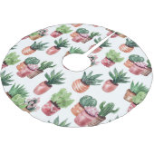 サボテンのコレクションポット、水色。 ブラッシュドポリエステルツリースカート (アングル)