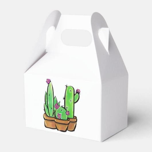 サボテンのサボテンの多肉類のピンクの花 フェイバーボックス (裏面サイド)