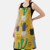 サボテンのシームレスなパターン背景。手書き列 エプロン (インサイチュ)