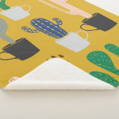 サボテンのシームレスなパターン背景。手書き列 シェルパブランケット (3/4)