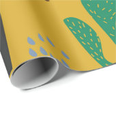 サボテンのシームレスなパターン背景。手書き列 ラッピングペーパー (ロールコーナー)