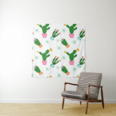 サボテンのシームレスなヴィンテージパターン、繰り返し装飾 タペストリー (インサイチュ)