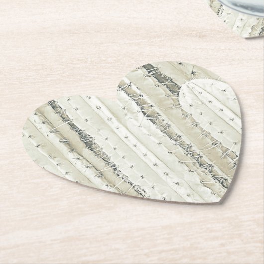 サボテンのトゲトゲクール ニュートラルカラー ペーパーコースター (アングル)