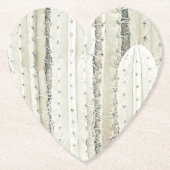 サボテンのトゲトゲクール ニュートラルカラー ペーパーコースター (正面)