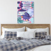 サボテンのパタカラフルーンの水色 キャンバスプリント (インサイチュ (寝室))