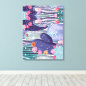 サボテンのパタカラフルーンの水色 キャンバスプリント (インサイチュ (ウッドフロア))