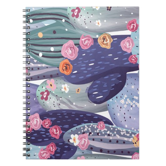 サボテンのパタカラフルーンの水色 ノートブック (正面)