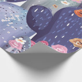 サボテンのパタカラフルーンの水色 ラッピングペーパー (角)