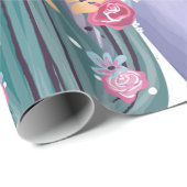 サボテンのパタカラフルーンの水色 ラッピングペーパー (ロールコーナー)