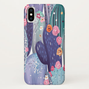 サボテンのパタカラフルーン水彩 iPhone X ケース