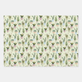 サボテンのパターンラッピング紙シート ラッピングペーパーシート (正面2)