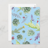 サボテンのパターン10 シーズンポストカード (正面/裏面)