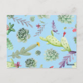 サボテンのパターン10 ポストカード (裏面)