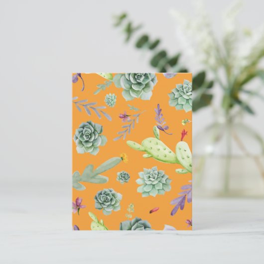 サボテンのパターン11 ポストカード (スタンド正面)