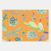 サボテンのパターン11 ラッピングペーパーシート (正面3)