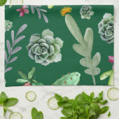 サボテンのパターン3 キッチンタオル (折り畳み)