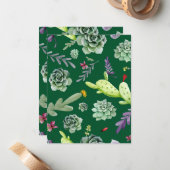 サボテンのパターン3 ノートカード (正面/裏面インサイチュ)