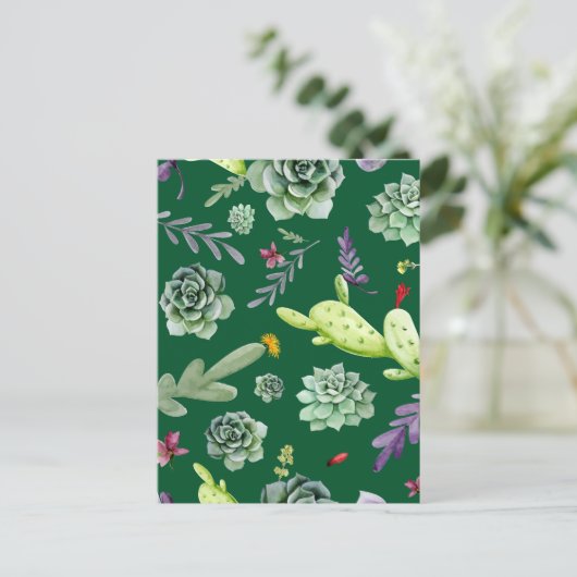 サボテンのパターン3 ポストカード (スタンド正面)