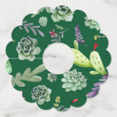 サボテンのパターン3 ワイングラスタグ (正面)