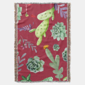 サボテンのパターン4 スローブランケット (正面縦)