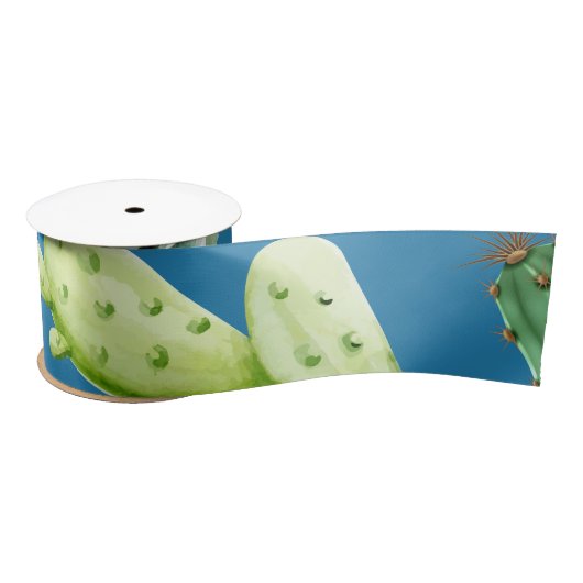 サボテンのパターン5 サテンリボン (リール)