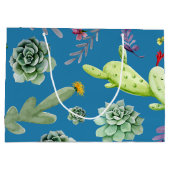 サボテンのパターン5 ラージペーパーバッグ (裏面)