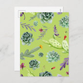 サボテンのパターン6 シーズンポストカード (正面/裏面)