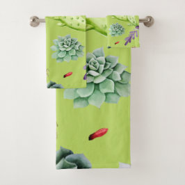 サボテンのパターン6 バスタオルセット
