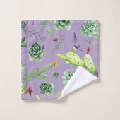 サボテンのパターン7 バスタオルセット (ウォッシュタオル)