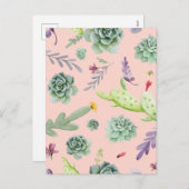 サボテンのパターン8 シーズンポストカード (正面/裏面)
