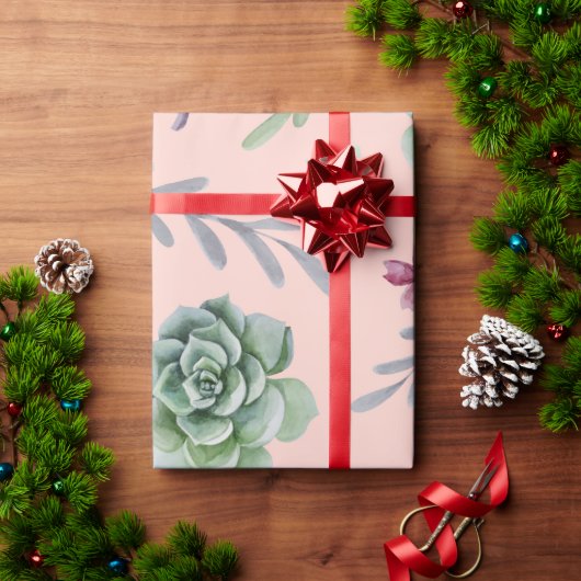 サボテンのパターン8 ラッピングペーパー (クリスマスギフト)