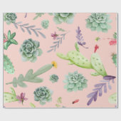 サボテンのパターン8 ラッピングペーパー (フラット)