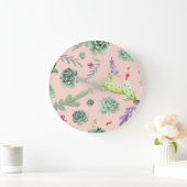 サボテンのパターン8 ラージ壁時計 (ホーム)