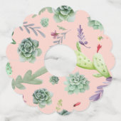 サボテンのパターン8 ワイングラスタグ (裏面)