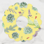 サボテンのパターン9 ワイングラスタグ (正面)