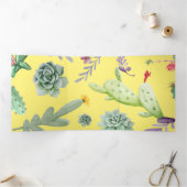 サボテンのパターン9 三つ折りクリスマスカード (内部)