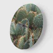 サボテンのパターン:トレンディーOpuntia ficus-indica. ラージ壁時計 (傾斜)